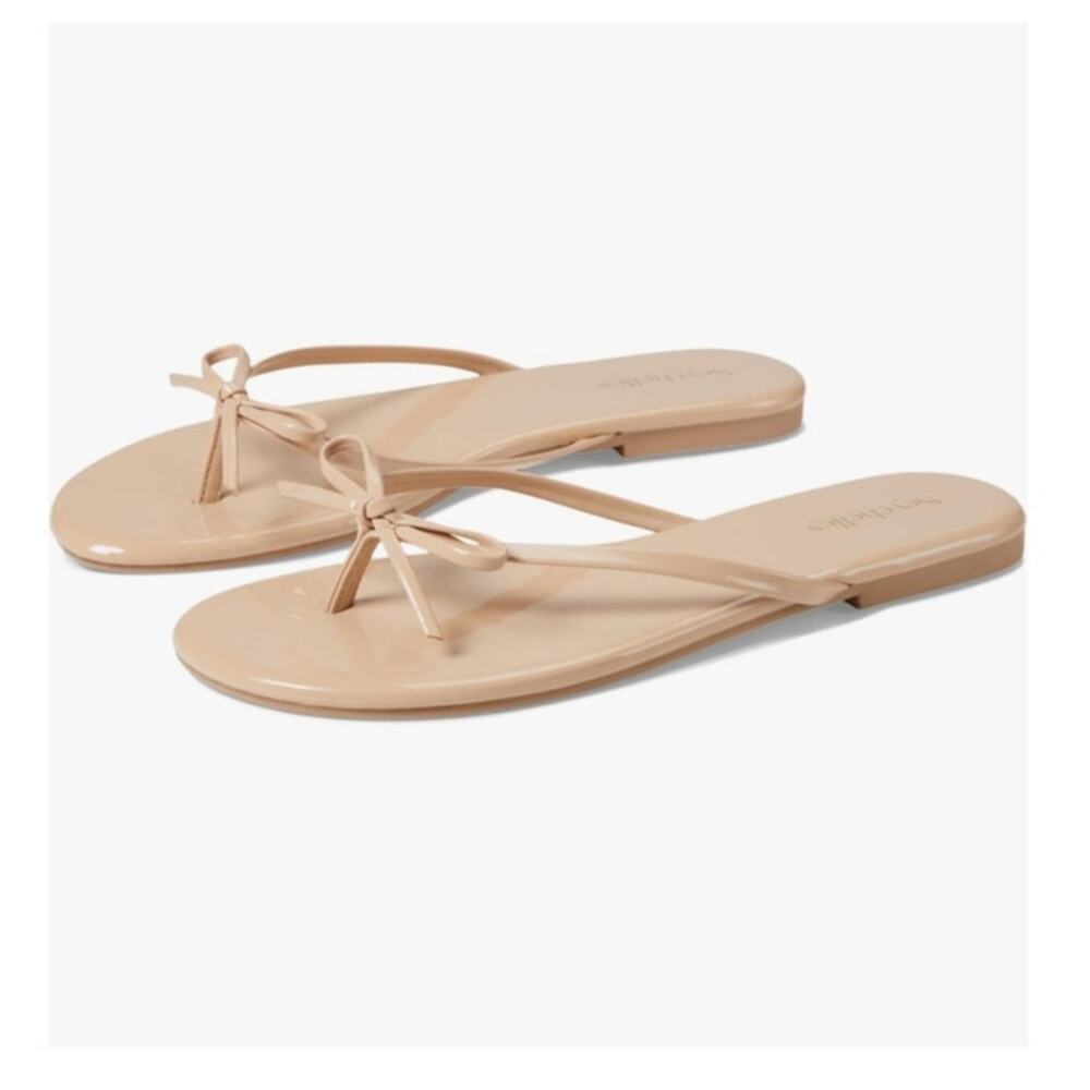 Seychelles Wish List Bow Sandals Women’s 10 Nude Beige Flip Flops NWT Capsule